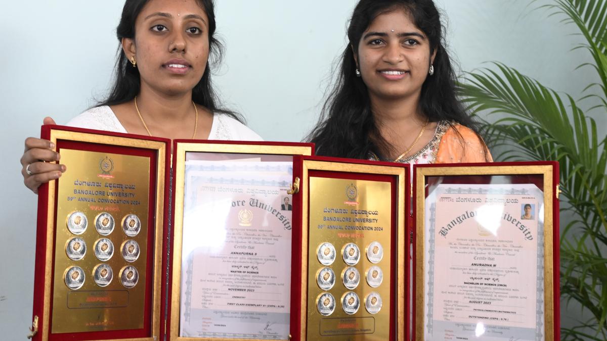 Bangalore University convocation: Girls from modest backgrounds bring laurels with nine gold medals each